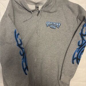 Gildan Gray and Blue Women's Sweater